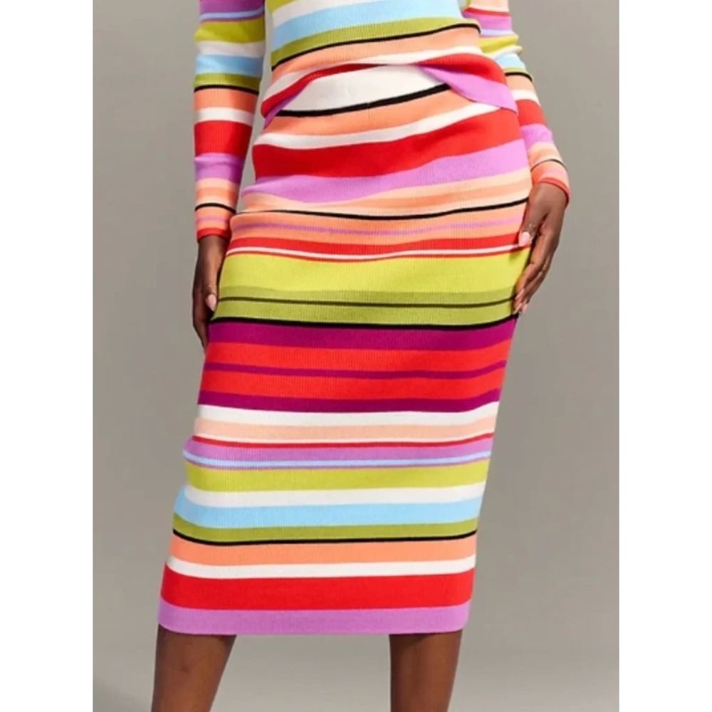 Old Navy x Christopher John Rogers Multicolor Striped Sweater and Skirt Set XXL - Picture 5 of 11